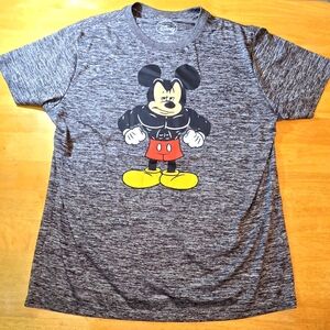 Disney Muscle Mickey Performance Black Heathered Short Sleeve T Shirt Adult XL